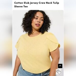 Torrid Yellow Cotton Tulip Sleeve Top NWT Size 1X